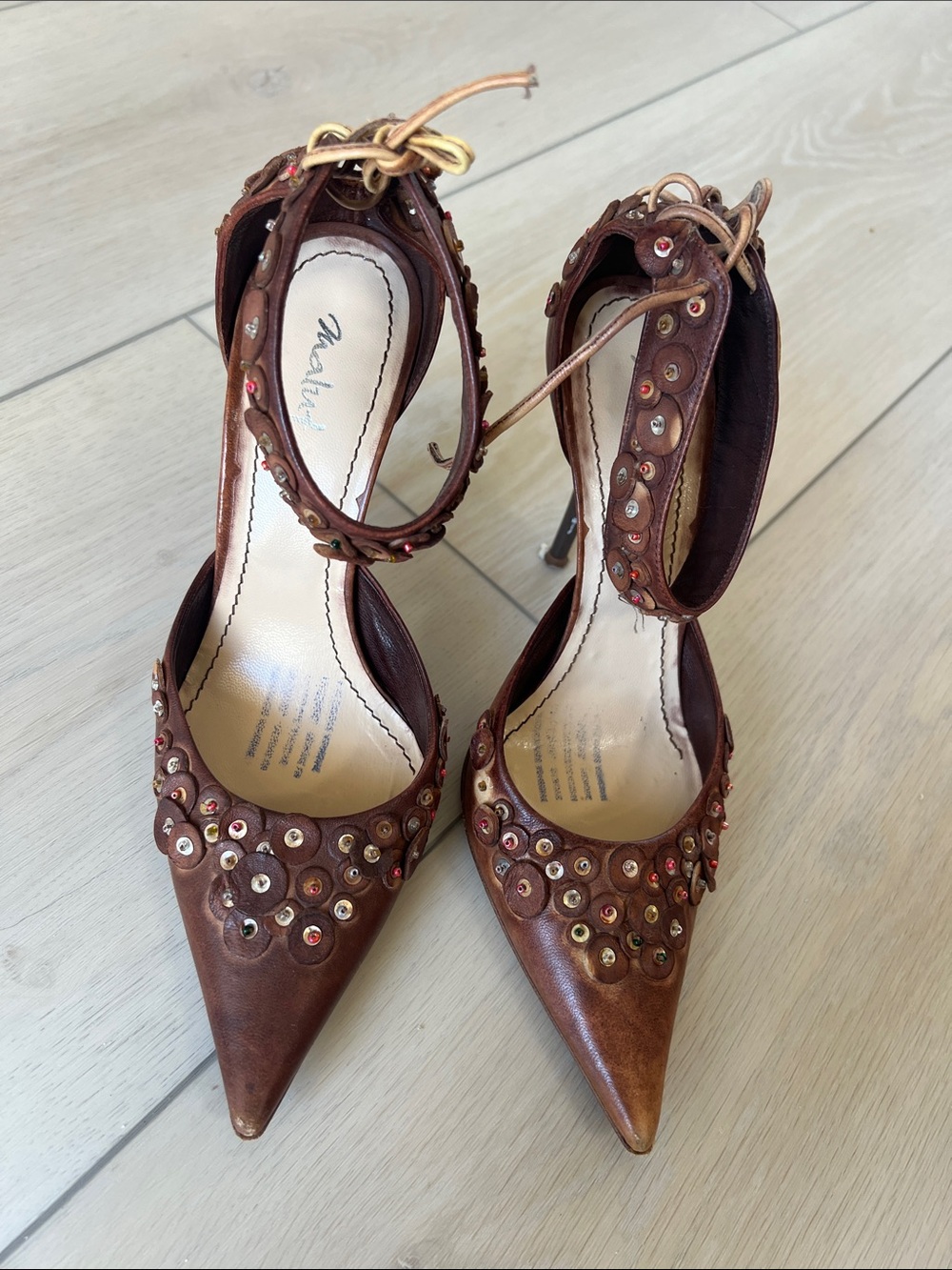 Vintage Malut Vero Cuoio stiletto- Brown (made in Italy)🇮🇹